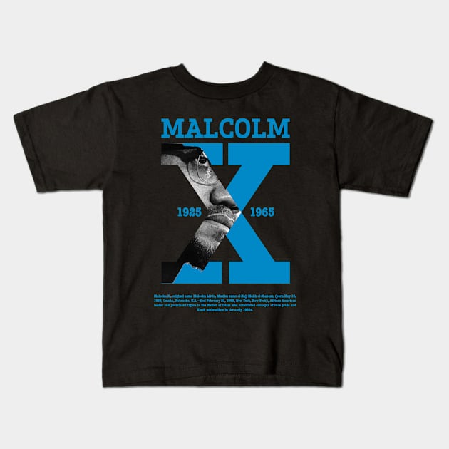 Malcolm X Kids T-Shirt by ZUNAIRA